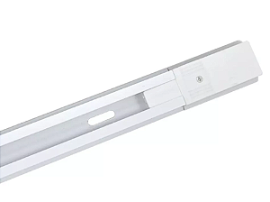 Trilho Eletrificado de Sobrepor Sem Canaleta (L) 150cm Metal e Policarbonato Branco - Nordecor 6252