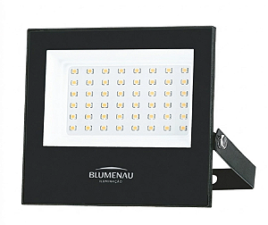 Refletor Projetor LED Play 3000K 50W Bivolt 11x10cm Alumínio e Vidro Preto - Germany Blumenau Iluminação 78503000