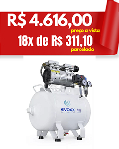 Compressor odontológico 40L 1,14 HP - Evoxx