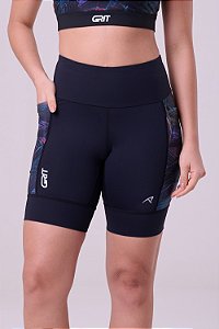 BERMUDA GRIT BOSSA 18CM IND PRETO / ESTAMPA ALVORADA