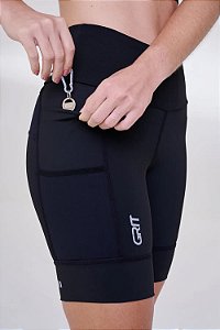 BERMUDA GRIT BOSSA 7 BOLSOS 18CM FEM IND PRETO