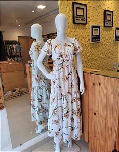 Vestido Longo de Viscose (manga)