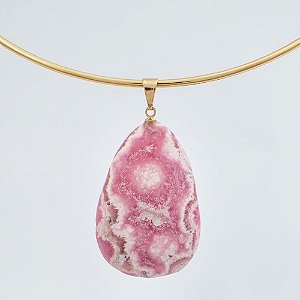Choker com Pingente de Rodocrosita