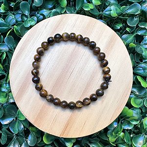 Pulseira de Pedra Natural Olho de Tigre 6mm
