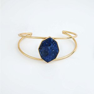 Bracelete com Pedra Natural Sodalita Geométrico