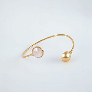 Bracelete com Pedra Natural Quartzo Rosa
