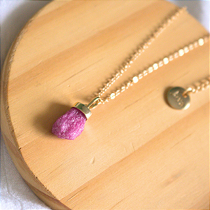 Colar Brutinho com Pedra Natural Rubi
