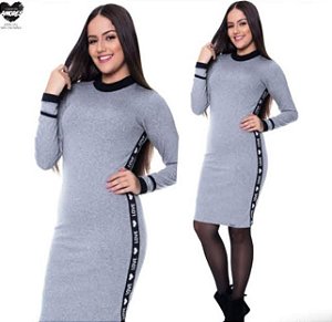 Vestido Hadazza Tubinho Manga Longa Forrado