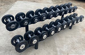 KIT HALTER DUMBBELL 12 A 30KG COM SUPORTE