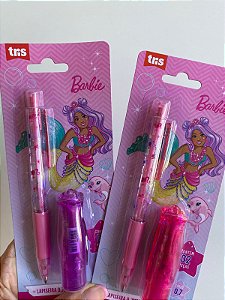 Kit lapiseira Barbie + Borracha batom