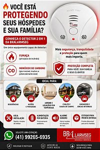 ALMFCO Detector de Fumaça e Monóxido de Carbono 2 em 1 | Ideal para Hotéis, Pousadas e Airbnb