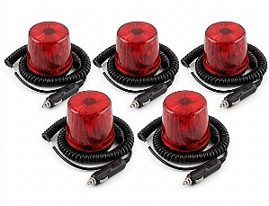 SBM24L-12 Giroflex LED Strobo 12V Vermelho com Plugue Magnético(Kit com 5 unidades)