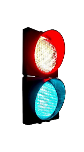 SEMAFLED37 SEMÁFORO 2 LENTES ENTR/SAÍDA VEÍCULOS 110/220V