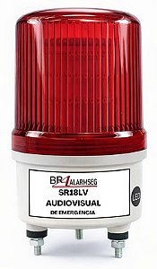 SR18LV-24 SINALIZADOR AUDIOVISUAL ROTATIVO DE ALTA LUMINOSIDADE 24V