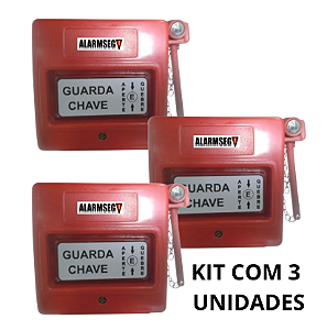 SPFCPC CAIXA PORTA CHAVE DE EMERGÊNCIA COM MARTELINHO KIT C 3 UND