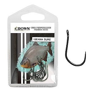 Anzol P/ Pesca Iseama Sure Black Nickel Sem Fisga Crown - Escolha o Tamanho