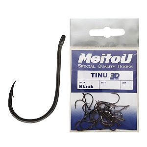 Anzol Pesca Tinu 3D Black e Nickel Com Fisga Meitou - Escolha o Tamanho