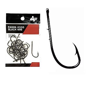 Anzol Albatroz 4330 Black Nickel Preto C/ Farpa na Haste - Escolha o Tamanho