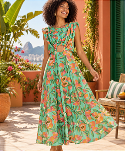 Vestido Midi Patch Papaya FARM