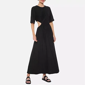 Vestido Cropped Torção FARM - Preto