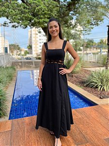 Vestido Cropped Amarração Fenda FARM