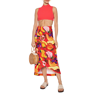 Saia Midi Estampada Vento de Fruta FARM