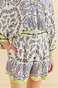 Short Estampado Peixe Paisley Lenço FARM