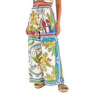 Calça Pantalona Destino Tropical FARM