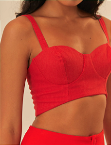 Top Corselet Detalhe FARM - Vermelho Espetáculo