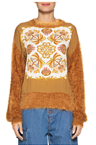 Sweater Pelinho Lenço Amazônia Chic FARM