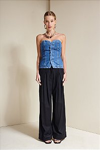 Calça de Viscose com Pregas na Barra - ALL'S