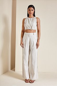 Regata Cropped Linho Jacquard - ALL'S