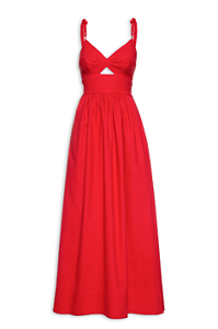 Vestido Alça Nó FARM - Vermelho Jambu