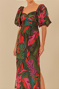 Vestido Cropped Folhagem De Banana FARM
