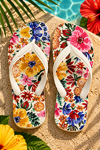 Chinelo Farm Jangada – Estampa Floral Off White FARM