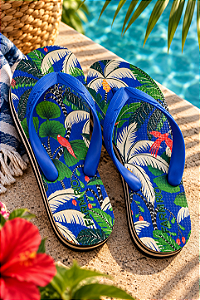 Chinelo Farm Rainbow – Colab Farm + Arezzo Ilha da Noite Azul