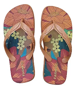 Chinelo Farm Jangada – Estampa Marrom Claro Farm