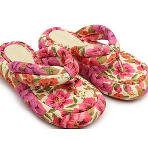 Chinelo Flatform Katita Lycra Izabel Bege  - FARM