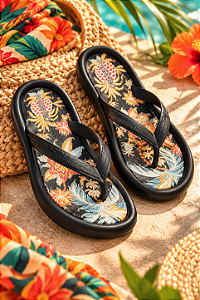 Chinelo Canoa Ivory Amalfi Preto - FARM