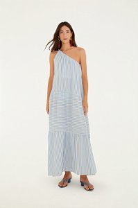 Vestido Listra Burburinho Azul Cumuru - Farm