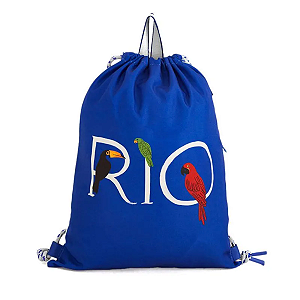 Bolsa Farm Praiana (Mochila Saco) – Estampa Rio Azul Mykonos FARM