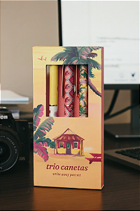 Trio De Canetas Anota Ai Farm – Estampa Memórias De Verão