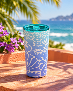 Copo Térmico Farm Glub 500ml – Estampa Sunset Yoga Blues FARM