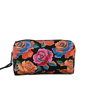 Necessaire Farm Ora Bolas P – Estampa Rosas Pintadas Preto FARM