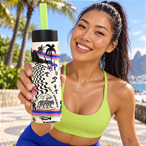 Garrafa Térmica Farm Que Sede 750ml – Estampa Dia De Praia