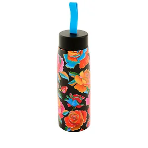 Garrafa Térmica Farm Que Sede 500ml – Estampa Rosas Pintadas Preto