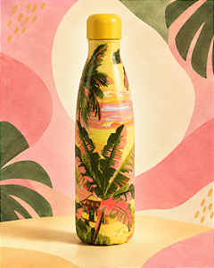 Garrafa Térmica Farm Glub Glub 500ml – Estampa Memórias De Verão Amarelo