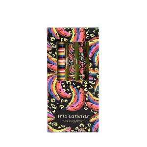 Trio De Canetas Anota Ai Farm – Estampa Bananada Preto