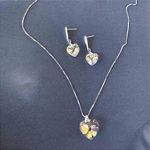 Conjunto coração em cristal furtacor