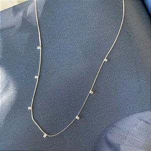 Colar prata 925 pontos de luz em zircônias.